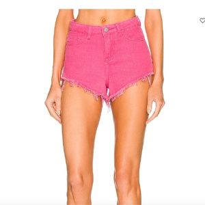 NEW Pink Superdown Domonique Denim Short